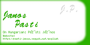 janos pasti business card